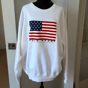Ralph Lauren POLO SPORT Vintage American Flag Sweatshirt-NWT